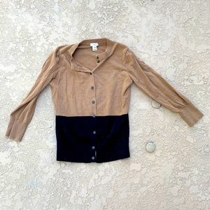 J Crew Brown and Black Clare Cardigan